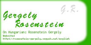 gergely rosenstein business card